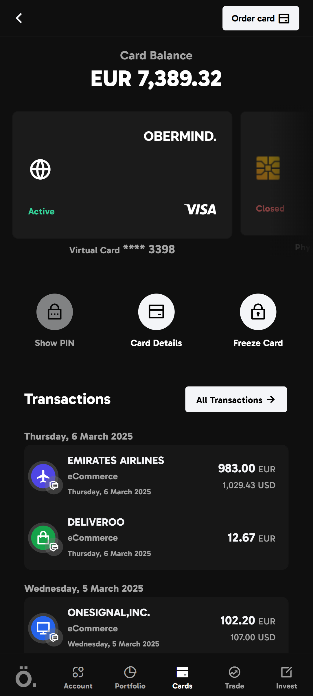 Mobile Card White Label Platform - Physical and Virtual Card Provider Application