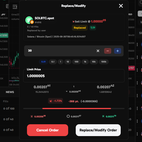 Obermind Web Trading Platform - Order Management