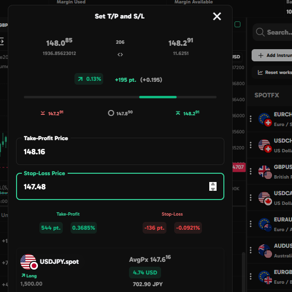 Obermind Web Trading Platform - Position Management