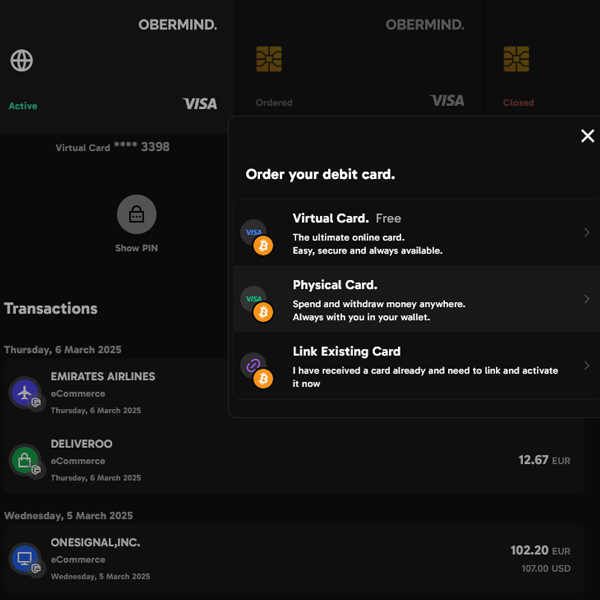Obermind Web Trading Platform - White Label Card Program